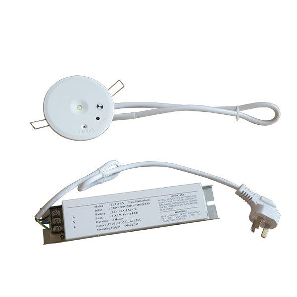 ضوء الطوارئ LED قابل لإعادة الشحن في السقف التجاري مع بطارية احتياطية بطارية 3W SMD بيضاء Ni-Mh