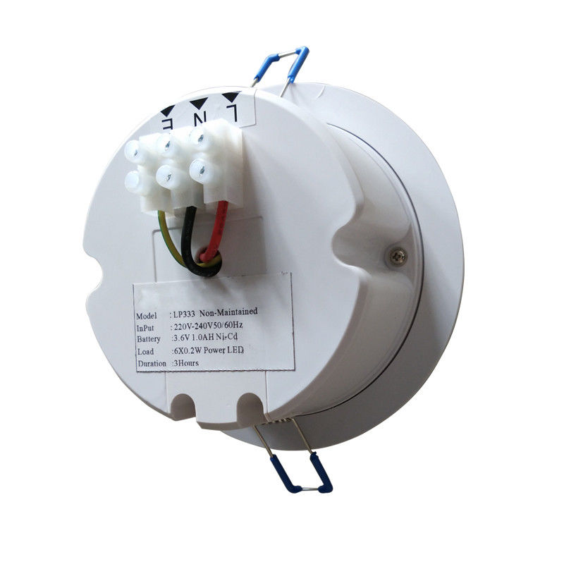 6 قطع 5730 تجاري LED 3 واط إضاءة طوارئ مدمجة في السقف مع بطارية احتياطية IP20 غلاف فولاذي L117N