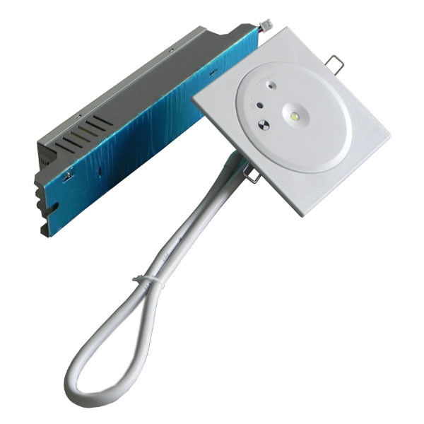 مصباح طوارئ LED مدمج في السقف بقوة 1 واط، قابل لإعادة الشحن، غير مُصان، IP45، مع بطارية احتياطية ولوحة PC