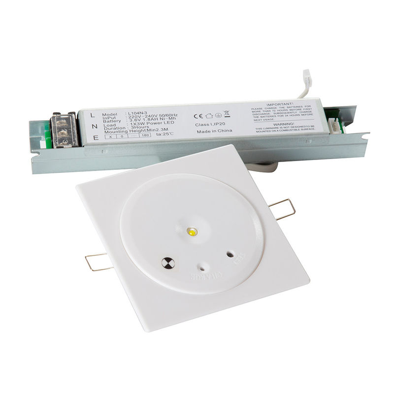 3 ساعات مدة مصباح الطوارئ LED مع 3W SMD LED أبيض للسقف مدرجة