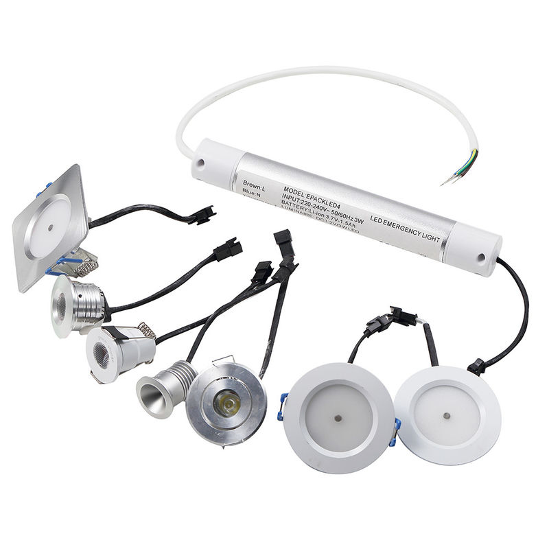 غلاف الألومنيوم 3W LED ضوء الطوارئ القابل لإعادة الشحن مع بطارية احتياطية IP20 سطوع عالي L124N