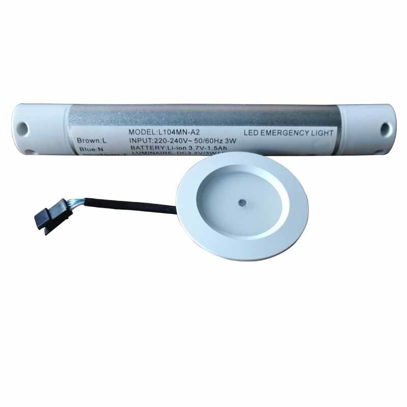 غلاف الألومنيوم 3W LED ضوء الطوارئ القابل لإعادة الشحن مع بطارية احتياطية IP20 سطوع عالي L124N