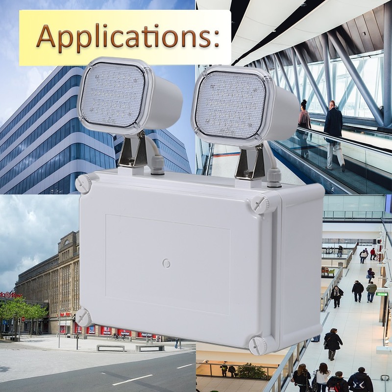 ضوء الطوارئ ذو الضوء العالي 2x6W LED Twin Spot 3 سنوات ضمان 50000 ساعة العمر