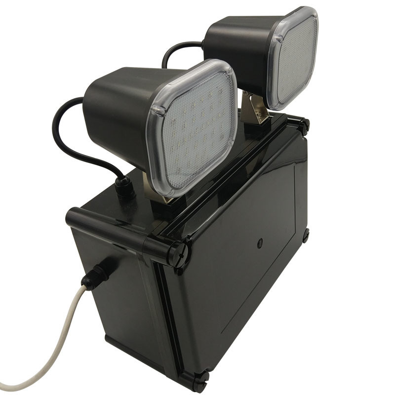 مصباح طوارئ LED مزدوج بقوة 2x6 واط بمدخل 220 فولت، ضمان 3 سنوات، عمر افتراضي 50000 ساعة