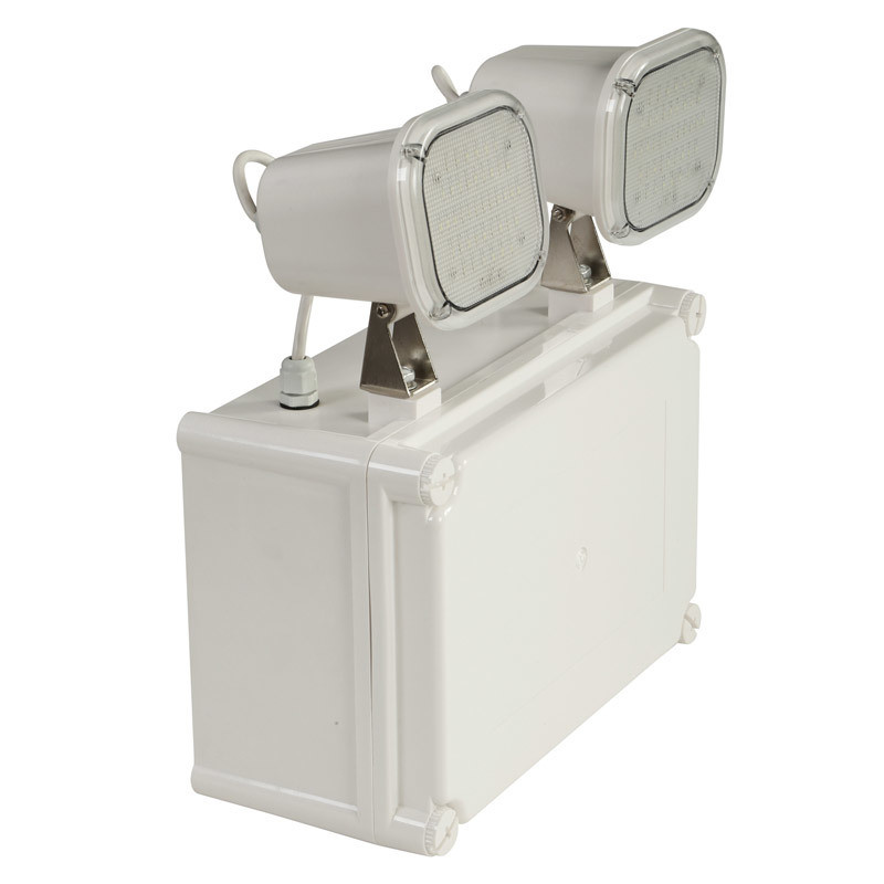 IP65 Waterproof 12W Twin Spot LED Emergency Light with 6500K Cold White and 3 Hours Duration