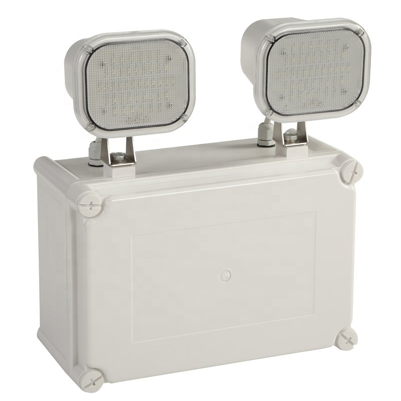 IP65 Waterproof Rechargeable Twin Spot Emergency Light with 3-Year Warranty and 220V Input
