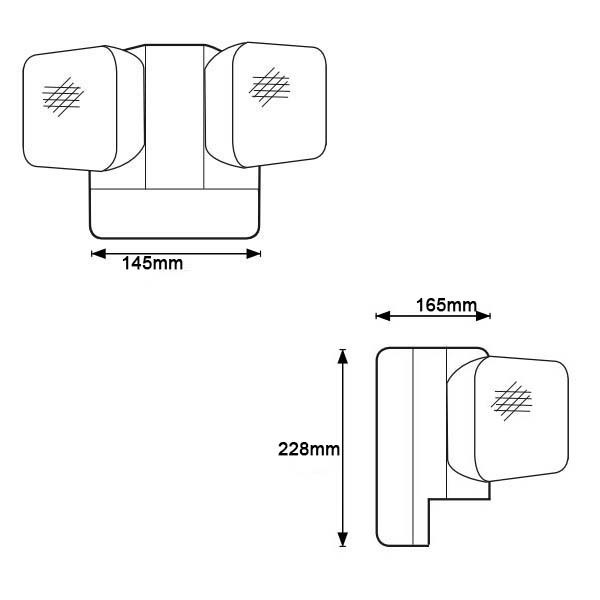 6W Twin Spot LED ضوء الطوارئ 6500K 3.6V 3.0Ah Ni-Cd بطارية غلاف الكمبيوتر IP20