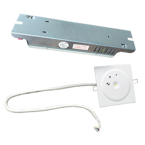 مصباح طوارئ LED مدمج في السقف بقوة 1 واط، قابل لإعادة الشحن، غير مُصان، IP45، مع بطارية احتياطية ولوحة PC